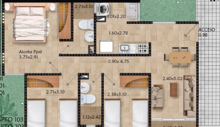 Conjunto Residencial El Tulipán de Villagorgona-Tipo 1